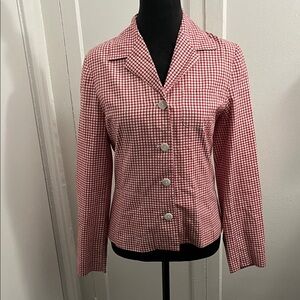 vintage U2 red and white gingham blazer